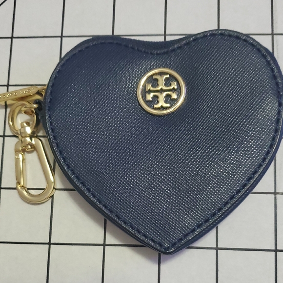 Tory Burch Handbags - TORY BURCH Navy Heart Coin Pouch